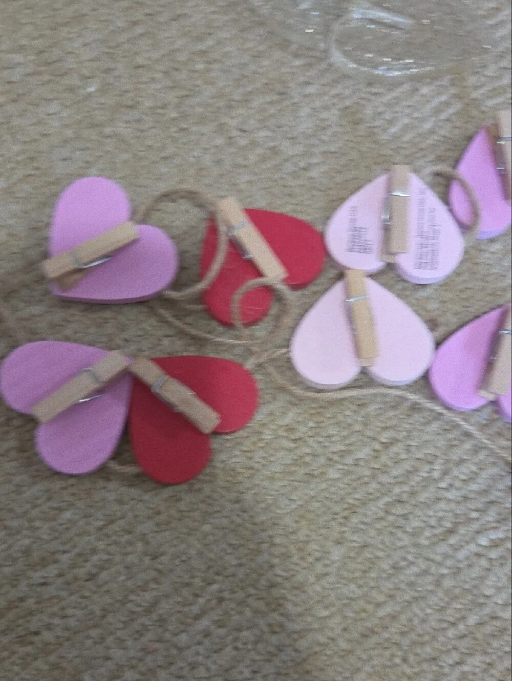Heart Garland String Lights - Pink and Red Heart Party Decor